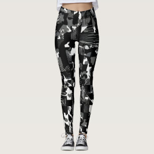 "Fractura" - Schwarz-Weiß-Tarnmuster Leggings