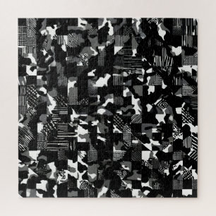 "Fractura" - Schwarz-Weiß-Tarnmuster Puzzle