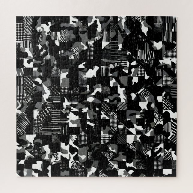 "Fractura" - Schwarz-Weiß-Tarnmuster  Puzzle (Vertikal)
