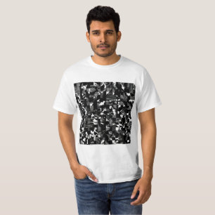 "Fractura" - Schwarz-Weiß-Tarnmuster T-Shirt
