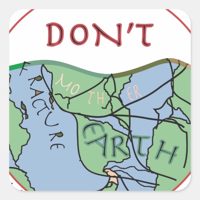 Fractured Earth - Edited.jpg Quadratischer Aufkleber (Vorderseite)