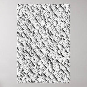 Fractured Geometry: Eine skulpturale Abstrakte Poster