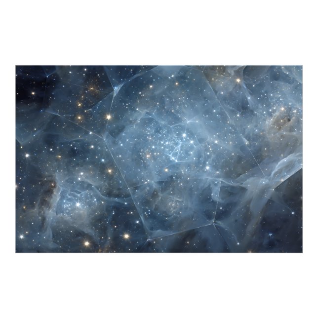 Fractured Nebula Starfield Cosmic Geometry Fotodruck (Vorne)