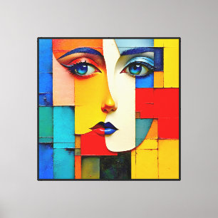 "Fractured Reality" - ein Abstraktes Portrait Leinwanddruck