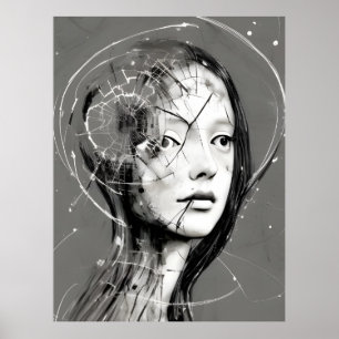 Fractured Woman Postcard Poster