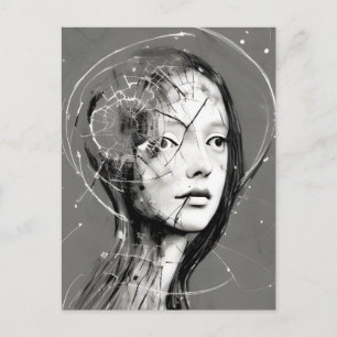 Fractured Woman Postcard Postkarte
