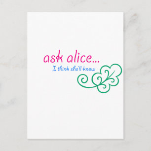 Frag Alice Postkarte
