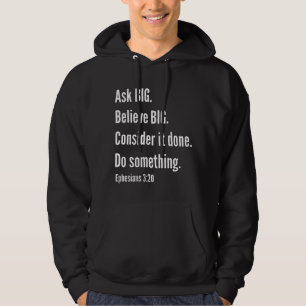 Frag Big Ephesians 3:20 WhiteText Hoodie