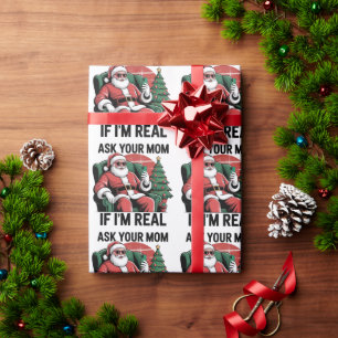 Frag Deine Mutter Lustiger Weihnachtsmann Snarky R Geschenkpapier