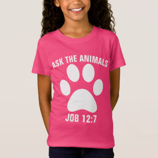 FRAG DER TIERE Christliche KINDER T - Shirt