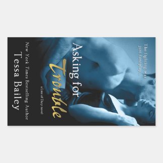 Frag für Trouble von Tessa Bailey Rechteckiger Aufkleber