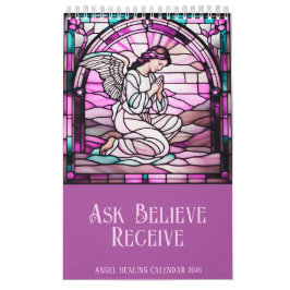 Frag, glaubst, erhalte Engel gestanztes Glas 2025 Kalender