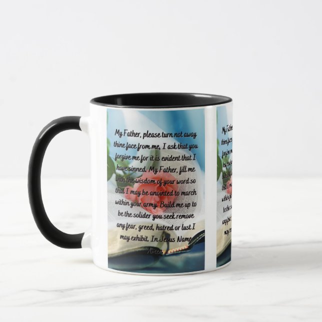 Frag Gottes Verzeihgebet Zwei-Tone-Tasse Tasse (Links)