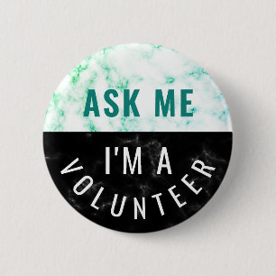 Frag me Volunteer Marble Aquamarin Black Button