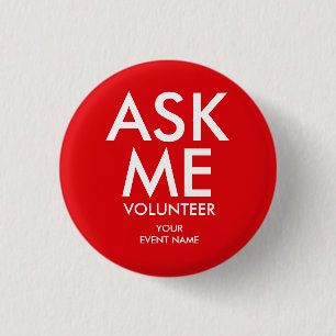 Frag mich Freiwilligen-Wohltätigkeitsveranstaltung Button