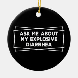 Frag mich nach meinem explosiven Durchfall Vintage Keramik Ornament