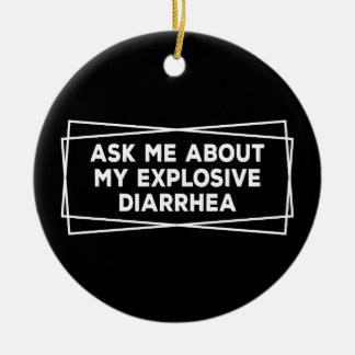 Frag mich nach meinem explosiven Durchfall Vintage Keramik Ornament