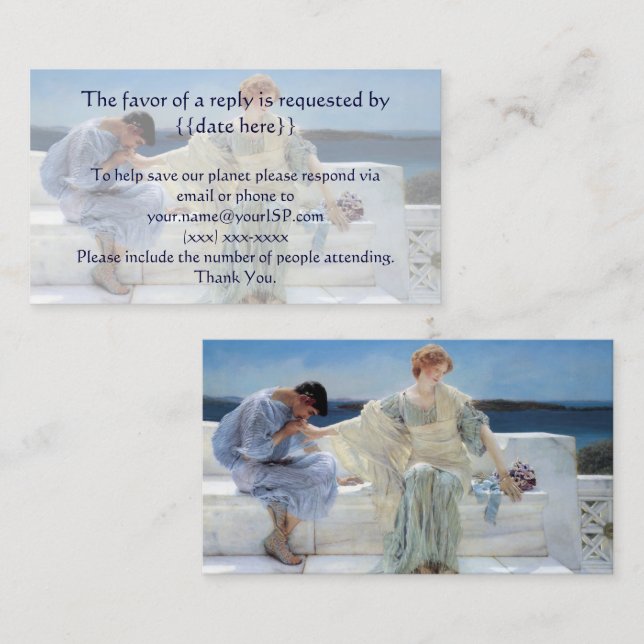 Frag mich nicht mehr von Alma Tadema Wedding RSVP Begleitkarte (Vorne/Hinten)