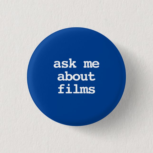 frag mich über Filme typografie Button (Vorderseite)