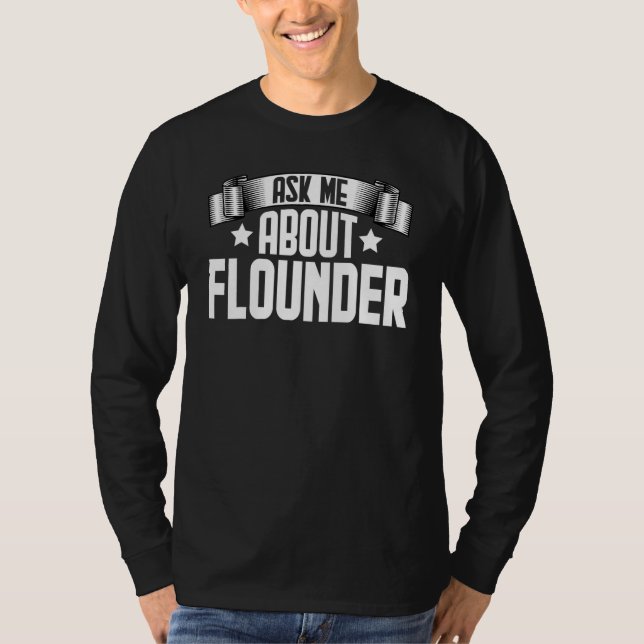 Frag mich über Flunder  Flunder Fisch T-Shirt (Vorderseite)