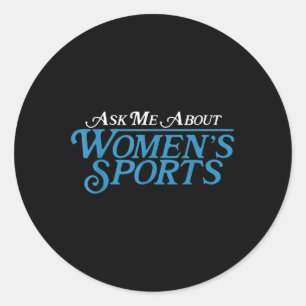 Frag mich über Frauensport Runder Aufkleber