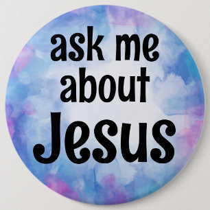 frag mich über Jesus Button