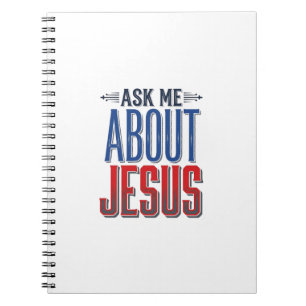 Frag mich über Jesus Vintage-Christen-Shirt-Design Notizblock