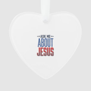 Frag mich über Jesus Vintage-Christen-Shirt-Design Ornament