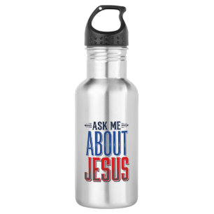 Frag mich über Jesus Vintage-Christliches-Shirt-De Edelstahlflasche