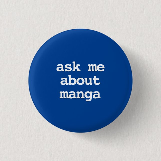 frag mich über Manga-Typografie Button (Vorderseite)