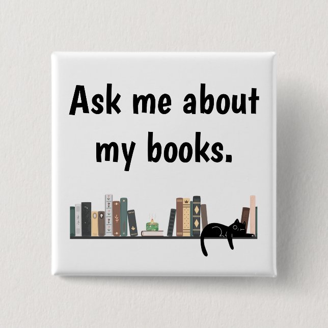Frag mich über meine Bücher Button (Vorderseite)