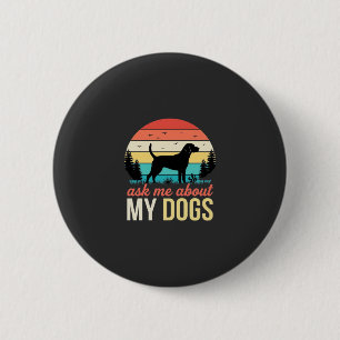 Frag mich über meine Hunde Retro Sonnenuntergang_1 Button