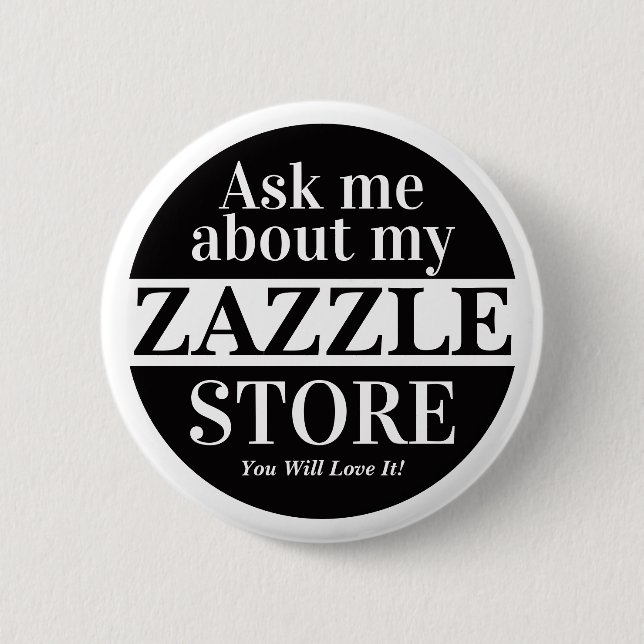 Frag mich über meinen Zazzle-Shop Button (Vorderseite)