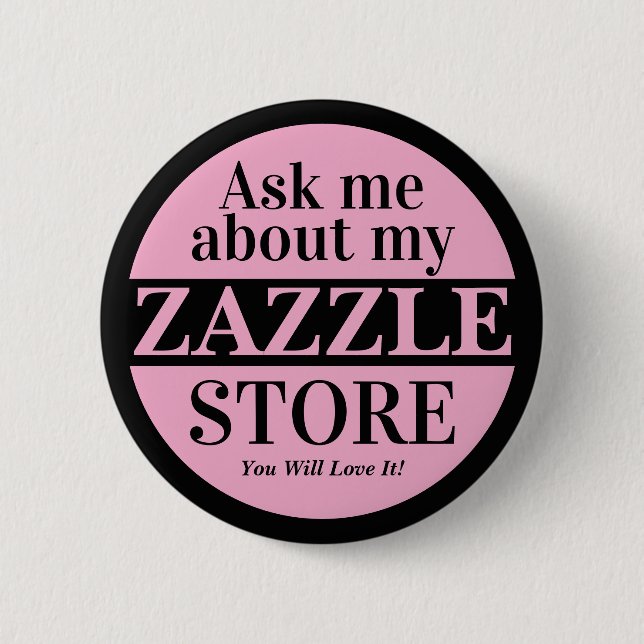 Frag mich über meinen Zazzle-Shop Button (Vorderseite)