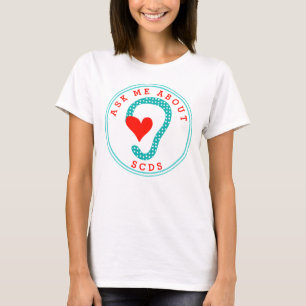 Frag mich über SCDS (Red Text und Aqua) T-Shirt