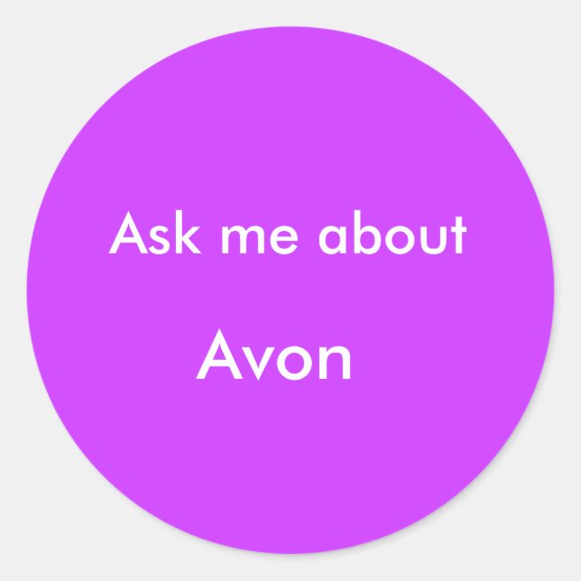 Frag mir, Avon Runder Aufkleber (Vorderseite)