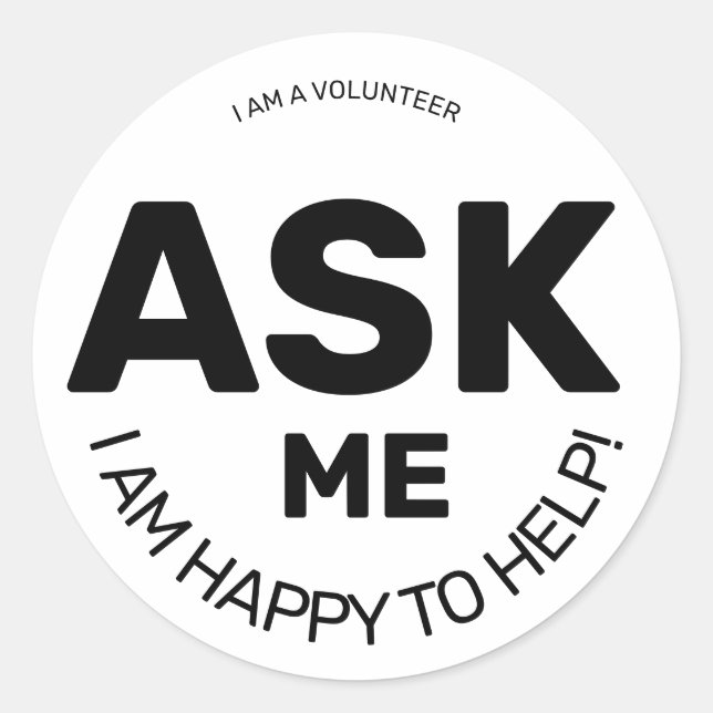 Frag mir eine Frage Runder Aufkleber (Vorderseite)