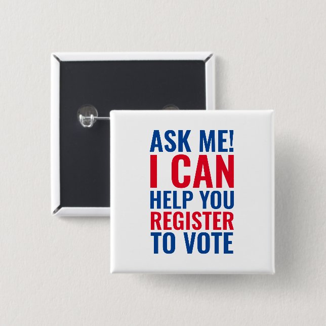 Frag mir Ich kann Ihnen helfen, sich zu registrier Button (Vorne & Hinten)