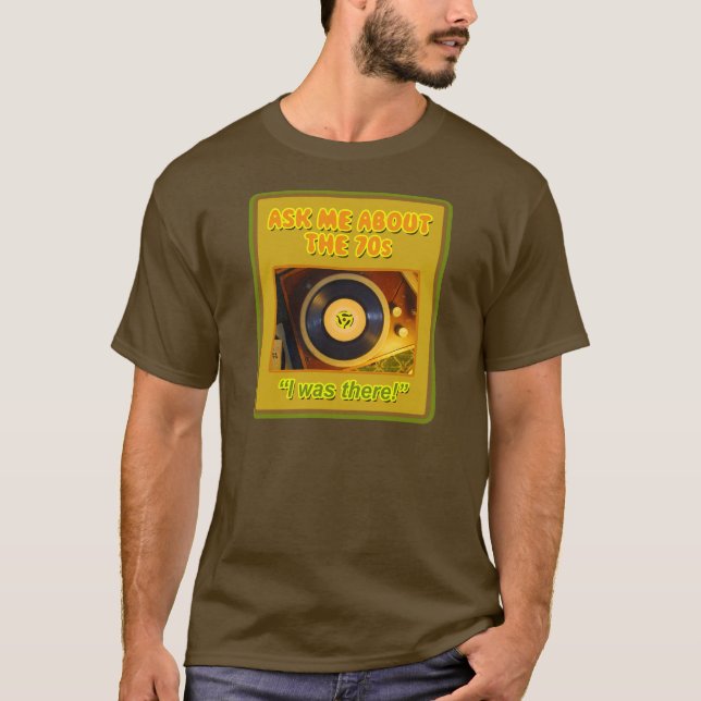 Frag mir über das 70er Record Player Shirt (Vorderseite)
