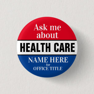 Frag mir über das Gesundheitswesen Button