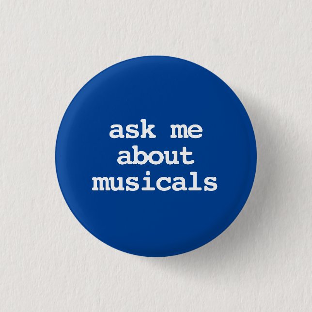 frag mir über den Knopf Musical Typografie Button (Vorderseite)