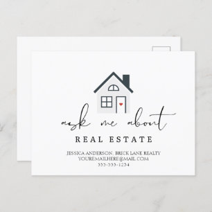 Frag mir über echtes Anwesen House Marketing Postkarte