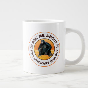 Frag mir über Evolutionsbiologie Chimpanzee Ape Jumbo-Tasse