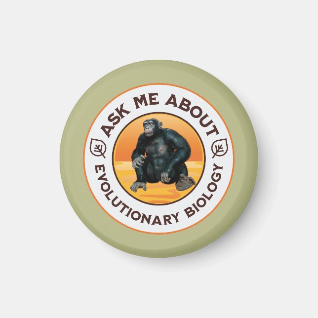 Frag mir über Evolutionsbiologie Chimpanzee Ape Magnet (Vorne)