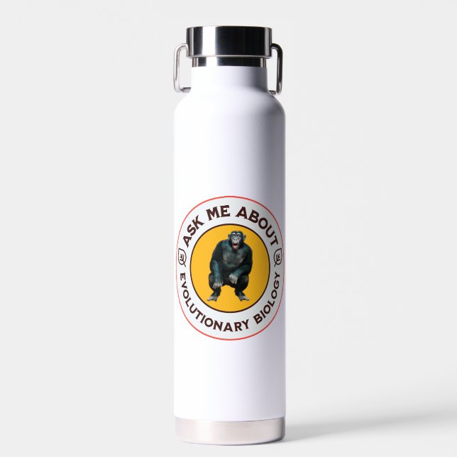 Frag mir über Evolutionsbiologie Chimpanzee Ape Trinkflasche (Vorne)