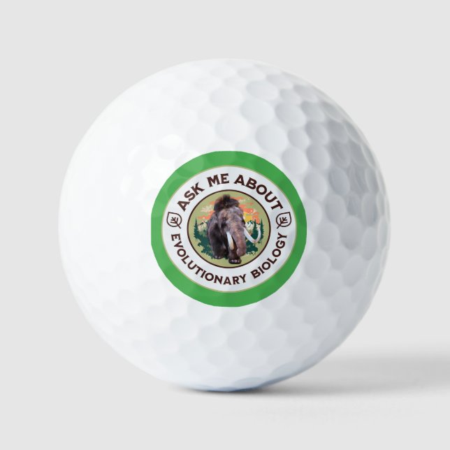 Frag mir über Evolutionsbiologie Wooly Mammoth Golfball (Vorderseite)
