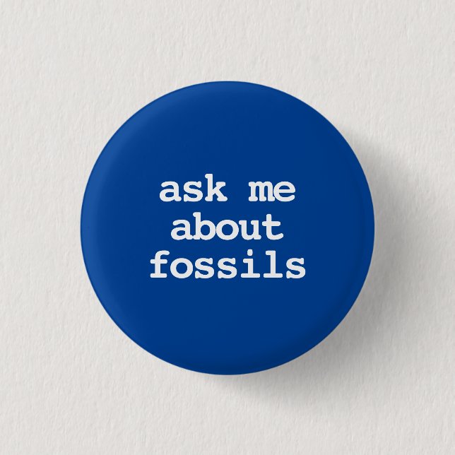 frag mir über Fossilien Typografie Button (Vorderseite)