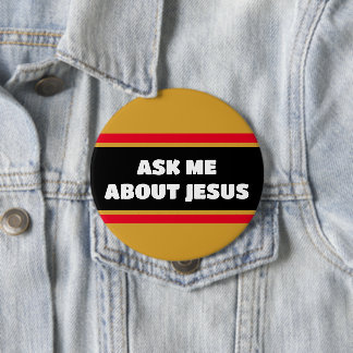 Frag mir über Jesus Evangelism Button