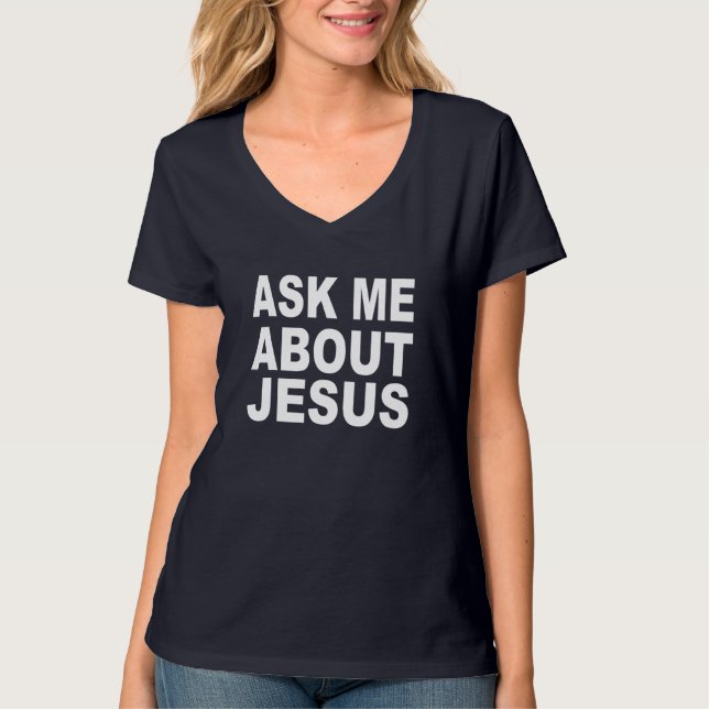 Frag mir über Jesus - Pastor Sermonator T-Shirt (Vorderseite)