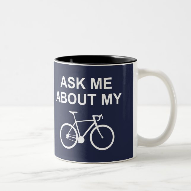 Frag mir über mein Bike Zweifarbige Tasse (Rechts)